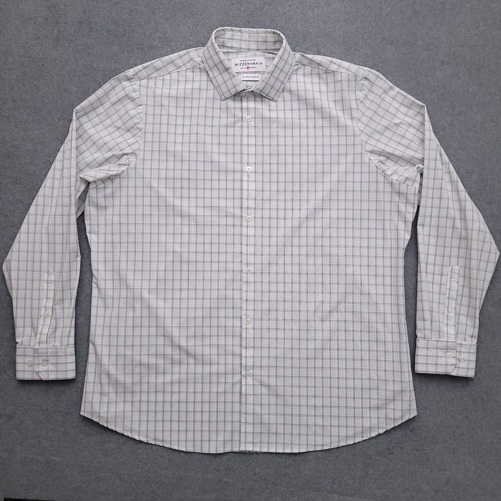 Mizzen+Main Leeward Shirt Mens 2XL Standard Performance Stretch Button Up White